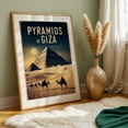 thumbnail image 5 of Vintage Pyramids of Giza Illustration | Timeless Egypt Art - Giza Governorate Egypt Illustration Oak Framed Wall Art Print 24 x 36 inches, 5 of 59