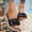 Black, variant on WILLBEST Brown Slippers Women's Slope Heel Big Size Fashion Pleated Thick Bottom Sandals Slippers