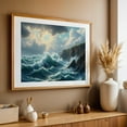 thumbnail image 5 of Crashing Waves on a Stormy Coast - Painting Seascape Ocean Waves Coast Nature Landscape Scenic Unframed Wall Art Print 32 x 48 inches, 5 of 7