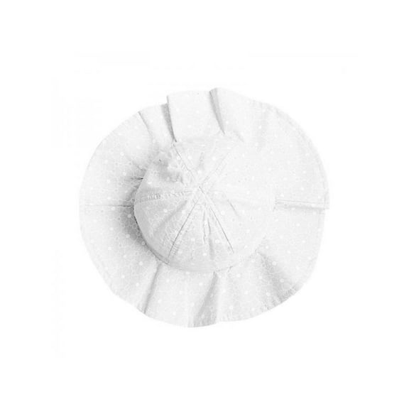 Toddler Baby Girls Outdoor Bucket Hats Kids Summer Sun Hat Beach Bonnet Cap Baby Sun Hat Outdoor Adjustable Beach Hat with Wide Brim White