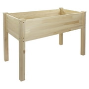 4ft Natural Wood Raised Garden Bed Planter Box with Liner