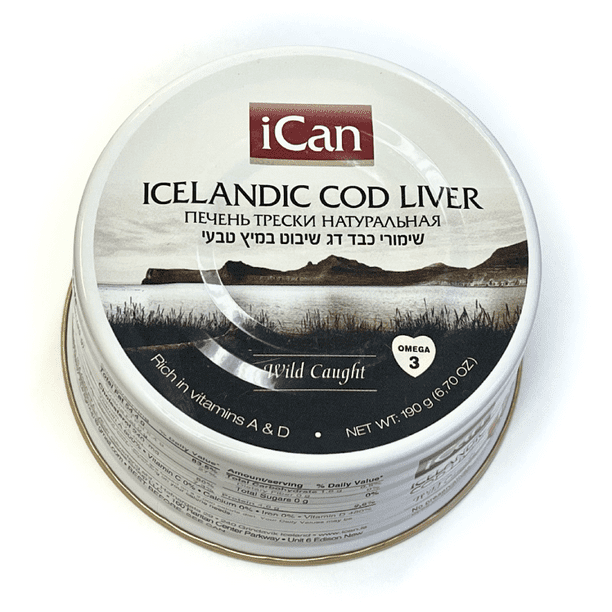 Ican Cod Liver canned, Kosher, 190g / 6.7oz (Pack of 3)