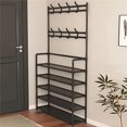 thumbnail image 2 of Coat Rack, Shoe Rack For Entryway, Shoe Organizer For Entryway Bench Hall Tree With Hooks For Bedroom, Rack Coat Combo, Hallway Shelf For Storage Shoes, Clothes, Coat, Hat, Bag, Umbrella, 2 of 9