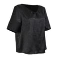 thumbnail image 3 of Blusa George para Dama, Escote Redondo, con Gota en Centro Delantero, Manga Corta Negro Talla EG, 3 of 4