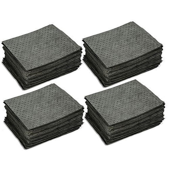 AABACO Environmental Universal Absorbent Pads - Heavy Weight Sheets 100 Per. Bale 15 X 17 Inch Absorbing Oil COOLANTS SOLVENTS and Water Absorbing up to 25 Gallons for Spill Cleanup 400