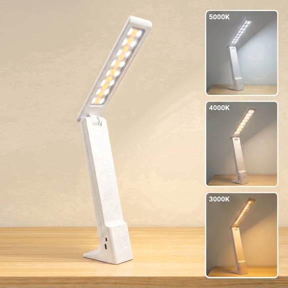 DAYBETTER LED Desk Lamp, USB Charging Reading Light with 3 Color Modes, Stepless Dimming Foldable Table Lamp for Home, Office, Dorm, Headboard, Computer, Nail