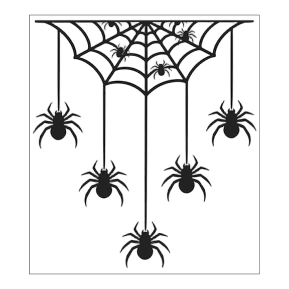ABODELINE Vinyl Wall Art Decal - Spiderweb - 4" x 3.5" - Fun Halloween Web Seasonal Decoration Sticker - Teens Adults Indoor Outdoor Wall Door Window Living Room Office Decor
