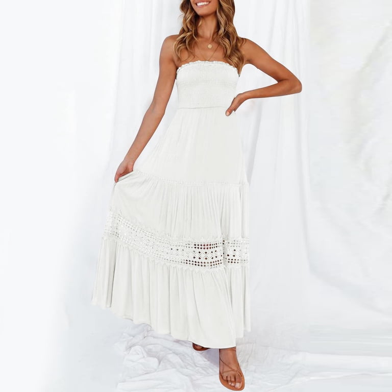 Women s Long Dress Maxi Dress Boho Dress Lace Dress White Dress Casual Dress Elegant Streetwear Maxi Street Date Loose Fit Plain Sleeveless Strapless Women s Long Dress Maxi Dress Boho Dress Lace Dress White Dress Casual Dress Elegant Streetwear Maxi Street Date Loose Fit Plain Sleeveless Strapless
