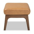 thumbnail image 4 of Baxton Studio Bianca Mid-Century Modern Walnut Brown Finished Wood and Tan Faux Leather Effect Ottoman, 4 of 9