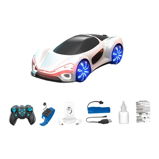 Coche RC, Coche de Carreras Deportivo, Doble Efecto de Pulverización, Hobby, Coches RC, Juguetes, Vehículos Clásicos, Juguetes para Fiestas Navideñas C blanca