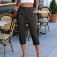 thumbnail image 3 of DHFJKG Womens Golf Dress Capri Pants Solid Color Slim Fit Flat Front Stretchy Cropped Pants Workwear Stylish Trousers, 3 of 8