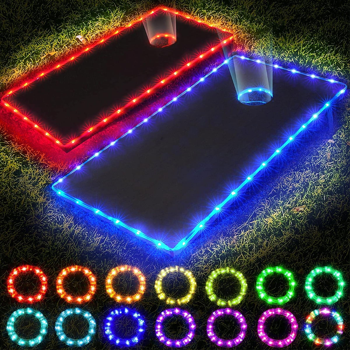 Details about   Led Cornhole Lights 2 Set 16 Colors Change Remote Control for Bean Bag Toss Game 