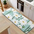 thumbnail image 5 of Teal Daisy Flower White Blooms Pattern Kitchen Rug Mat,Kitchen Runner Rugs Non Skid Washable,Decorative Kitchen Floor Mats for Kitchen,Sink,Laundry,17"x47.2", 5 of 7