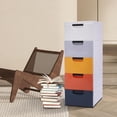 thumbnail image 2 of Plastic Dresser with 5 Drawers, Slim Drawer Storage Tower for Small Space, Small Chest of Drawers, Storage Cabinet with Wheels Drawer Dresser for Living Room, Bathroom,Bedroom, 2 of 8