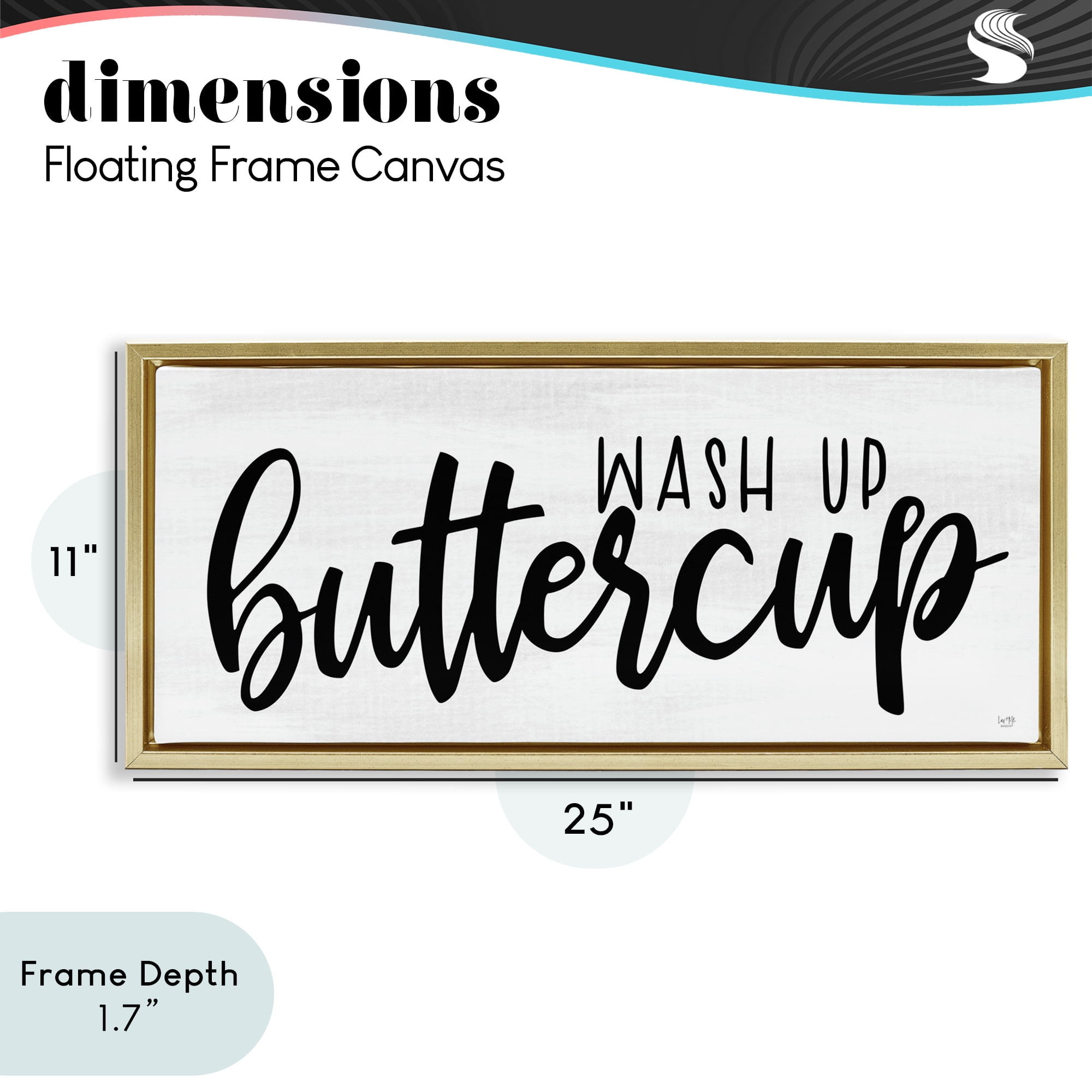 Stupell Industries Wash Up Buttercup Gold Framed Floater Canvas Wall Art, design by Lux + Me Designs