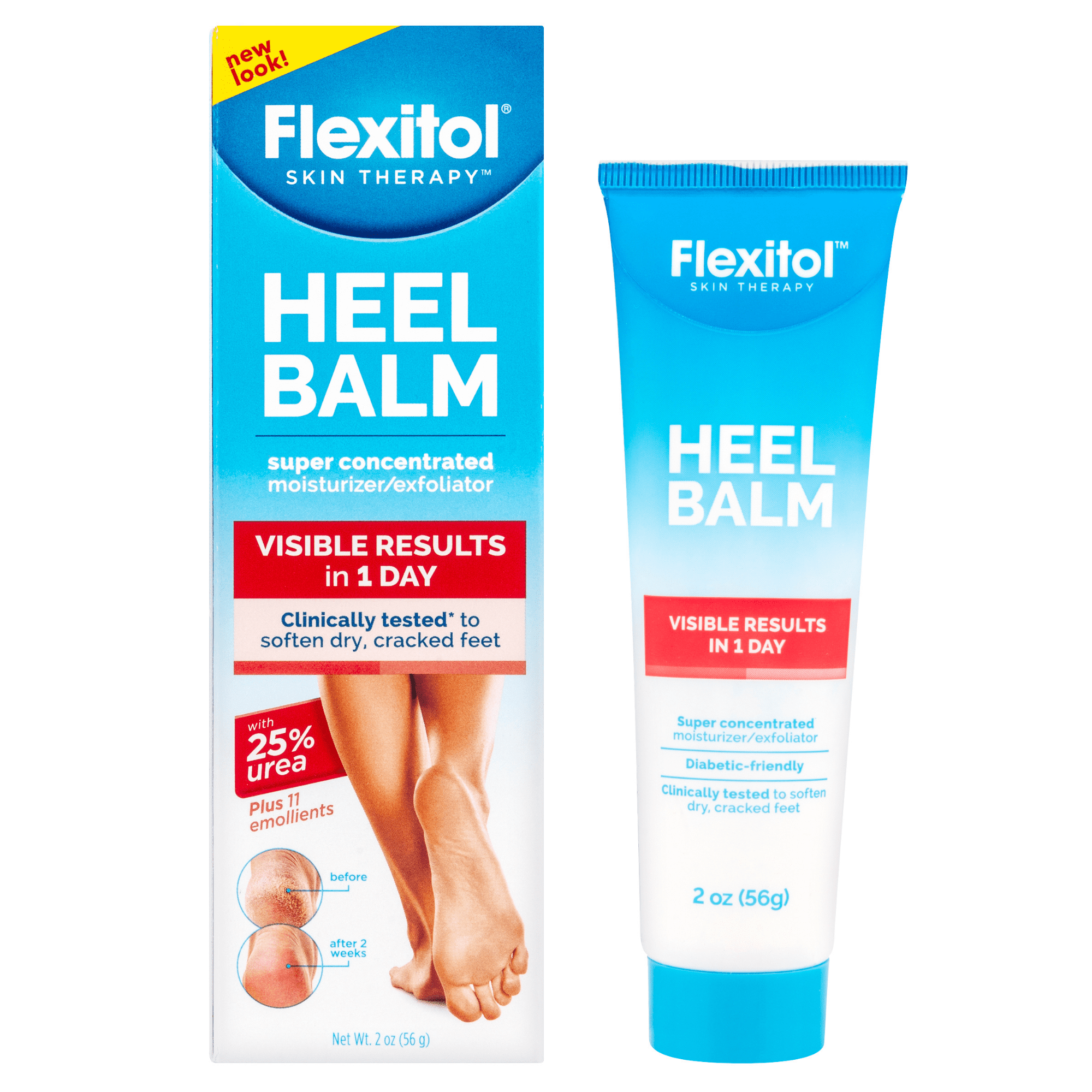 (2 pack) Flexitol Heel Balm, Cracked Heel Cream & Foot Balm, Intensive Hydration for Dry, Rough Feet & Heels, Urea-Based Moisturizing Cream, 2 oz Tube