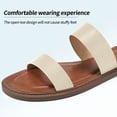 thumbnail image 2 of Ecetana Flats Sandals for Women Slip On Leather Slide Sandals Comfort Outdoor Beach Shoes Sandals, 2 of 5