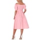 thumbnail image 3 of Vestido Vintage de Gingham para Mujeres Inspire Chic con Tirantes Espagueti, Off Shoulder, Vestido de Cuadros, Rosa, XS, 3 of 5