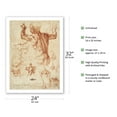 thumbnail image 2 of Studies for the Libyan Sibyl - From an Original Red Chalk Drawing by Michelangelo c.1510 - Bamboo Fine Art 290gsm Paper Print (Unframed) 24x32in, 2 of 4