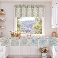 thumbnail image 2 of DWCN Thick Textured Linen Floral Valance for Kitchen Living Room, Rod Pocket Farmhouse Vintage Cottage Valance Curtain, Green Peony, 52 x 18 Inches, 1 Panel, 2 of 10