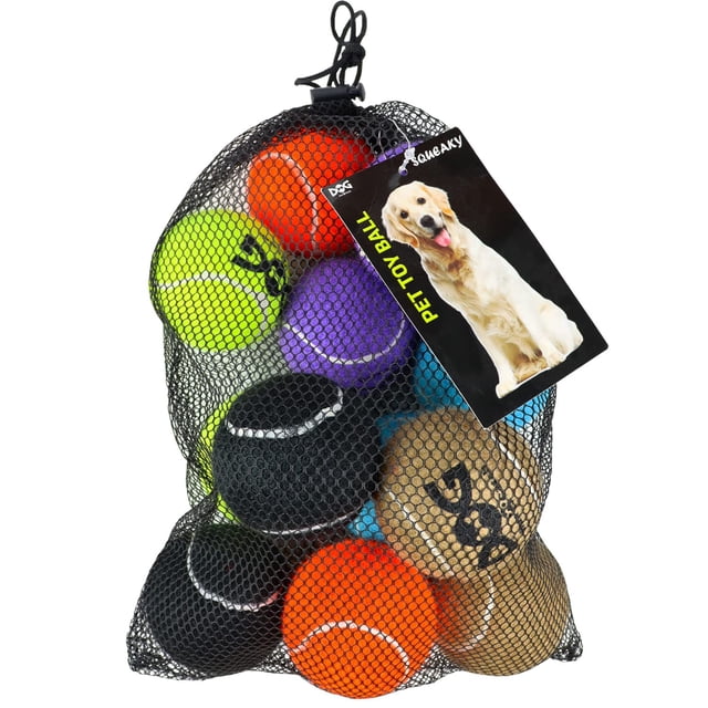 Pelotas de tenis para perros, paquete de 12 unidades, 6,35 cm, duraderas, no tóxicas