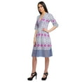 thumbnail image 4 of Moomaya Robe à Manches Courtes pour Femmes Robe de Soirée en Coton Imprimé Tenue Décontractée, 4 of 4