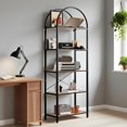 thumbnail image 2 of Kojooin Bookshelf,Arched Bookshelf 4/5 Tier,Tall Standing Display Racks with Metal Frame, 2 of 7