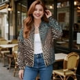 thumbnail image 2 of DISNIMO Leopard Print Sweatshirts for Women Zip Up Jackets Long Sleeve Outwear Warm Sweatshirts for Fall Winter, 2XL, 2 of 7