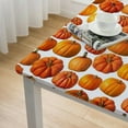 thumbnail image 5 of BANET Thanksgiving Day Square Tablecloth,autumn pumpkin harvest illustration,Stain Wrinkle Resistant Reusable Washable Print Square tablecloths,for festival celebrate Events Decor,yellow orange white, 5 of 8
