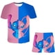 thumbnail image 2 of Verano bebé Stitch chándales casuales niños niñas camisetas pantalones cortos 2 unids/set niños ocio deportes traje ropa Outfits12M Gao Jinjia LED, 2 of 2