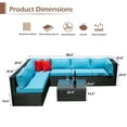 thumbnail image 4 of 5 PCS Patio Furniture Set, Outdoor Conversation Set, PE Rattan Wicker Sectional Sofa Set, Wicker Couch Set with Cushions & Coffee Table, Sectional Furniture for Patio Lawn Poolside, 4 of 9
