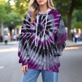thumbnail image 6 of Winter Plus Size Fall Sweaters for Women Women's Autumn Fashion Tie Dye Printed Hoodies Funny Hoodies Purple M, 6 of 9