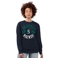 thumbnail image 3 of Women's G-III 4Her by Carl Banks Navy Seattle Mariners Team Logo Fleece Pullover Sweatshirt, 3 of 4