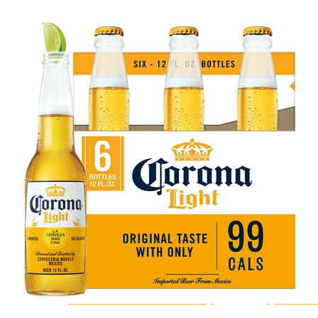 Corona Light Mexican Lager Light Beer, 6 pack 12 fl. oz. Bottles, 4.0% ABV