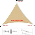 thumbnail image 3 of x 7' x 8.6' Beige Right Triangle Sun Shade Sail SSPT12 Canopy Durable Fabric UV Block Awning, We Make Orders, 3 of 5