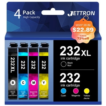 232XL Ink Cartridges for Epson 232 Ink Cartridges for Epson Workforce WF-2930 WF-2950 Expression XP-4205 XP-4200 Printer (Black,Cyan,Magenta,Yellow)