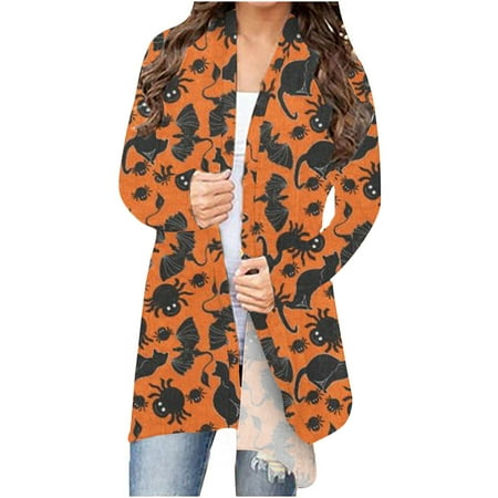 

Cardigan for Women Lightweight Long Sleeve Open Front Elegant Halloween Cardigan Jacket Coat Cute Tops for Women Comfy Soft Sweaters for Women Cardigan Open Front