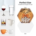 thumbnail image 6 of Honeii Fall Farmhouse Pumpkins1 Print Leather Coaster Set of 4, Ideal for Safeguarding Your Furniture from Drinks Spills and Effortless Cleanup-Hexagon, 6 of 6