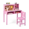 thumbnail image 2 of Resenkos Kids Desk and Chair Set with Hutch and Bulletin Board for 3+ Kids-Pink, Small Folding Table for Arts & Crafts, Snack Time, Homeschooling, Homework, 2 of 8