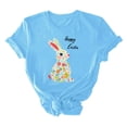 thumbnail image 5 of Inverlee Easter Shirts for Women Funny Bunny Eggs Graphic Tees Soft Short Sleeve T Shirts Blouses Summer Crewneck Dressy Casual Tops, 5 of 6