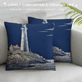 thumbnail image 3 of JRXY  Nautical Navy Blue Throw Pillow Covers,Double-Sided Anchor Navigation Lighthouse Compass Sailboat Decorative Pillow Covers,Pillow Case for Outdoor Sofa Couch Home Bed Nautical Decor White, 3 of 5