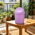 thumbnail image 2 of LAIOWEI Mini Trash Can, Desktop Waste Bin, Plastic Swing Lid Garbage Bin, Multi Function Household Trash Container for Kitchen Bathroom Office Purple 1Pcs, 2 of 6
