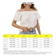 thumbnail image 3 of Top de verano para mujer, Top informal holgado con hombros descubiertos y manga corta con ribete de volantes para mujer, 3 of 6