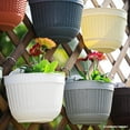 thumbnail image 6 of Wall and Railing Hanging Planters , Plastic Pots, Indoor and Outdoor Half Round Plant Holders for Fence, Balcony or Rails, Display Herb Gardens, Flowers or Plants 1Pack, 6 of 8