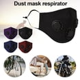 thumbnail image 2 of Máscara facial Máscara antipolvo Filtro de respiración Máscara de 3 válvulas PM2.5 Inserto de filtro de carbón activado Máscara bucal reutilizable, 2 of 6