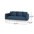 thumbnail image 3 of Canisbay Modern Fabric 3 Seater Sofa, Navy Blue and Silver, 3 of 8