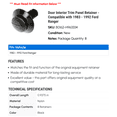 thumbnail image 2 of Door Interior Trim Panel Retainer - Compatible with 1983 - 1992 Ford Ranger 1984 1985 1986 1987 1988 1989 1990 1991, 2 of 2