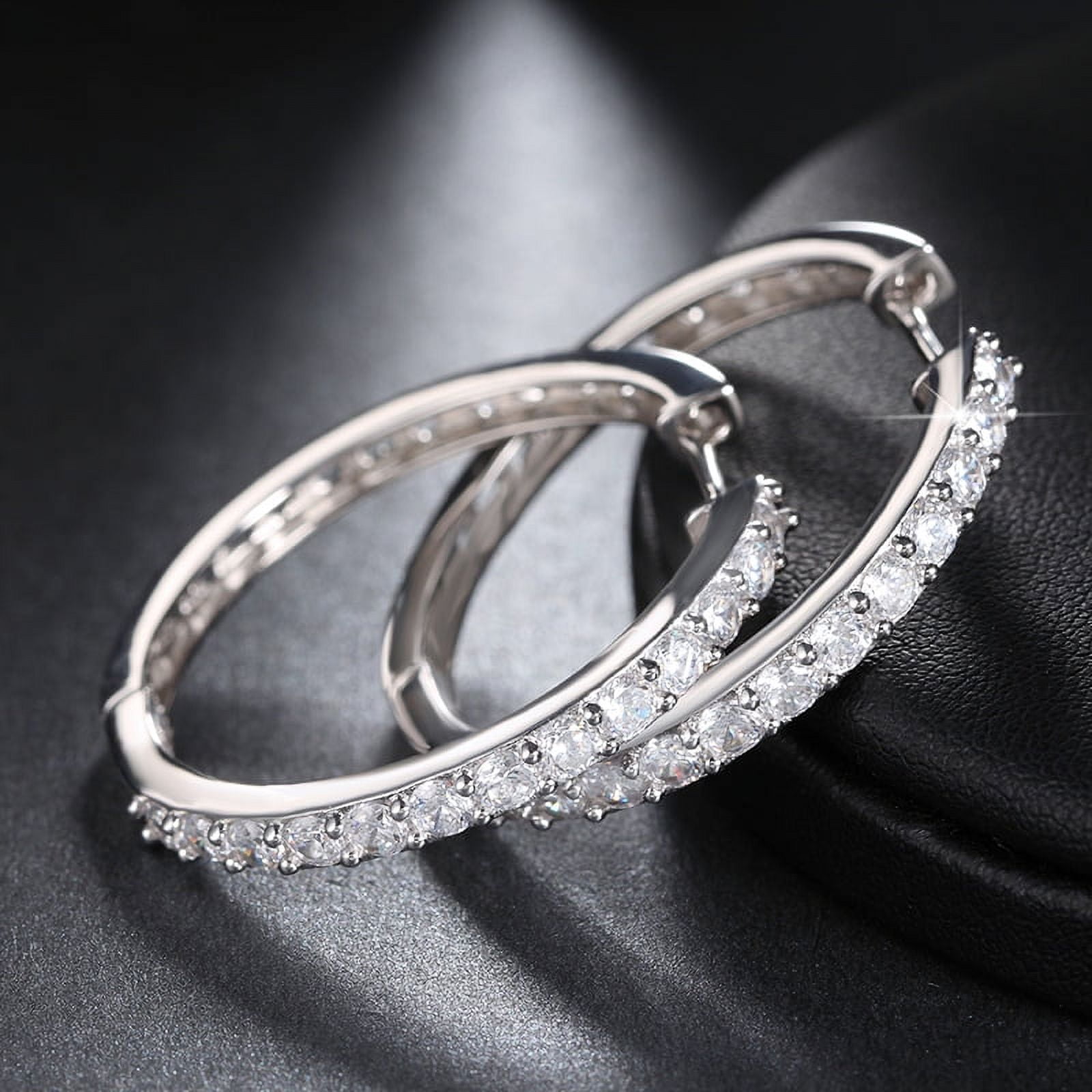 Hoop Earrings for Women Gold Plated Clear Cubic Zirconia Ginger Lyne Collection