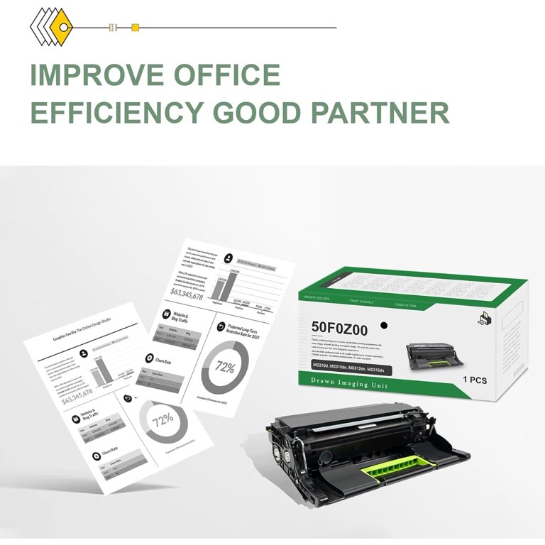 LinkDocs Remanufactured Imaging Unit 50F0Z00 For Lexmark Printers | 60,000 Page Yield | Compatible With MS310, MX410, MS510, MX610 Series