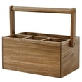 thumbnail image 1 of Platería VaeFae de madera de acacia con asa y 4 compartimentos, 1 of 7